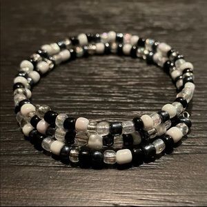 Wire beaded wrap around bracelet
